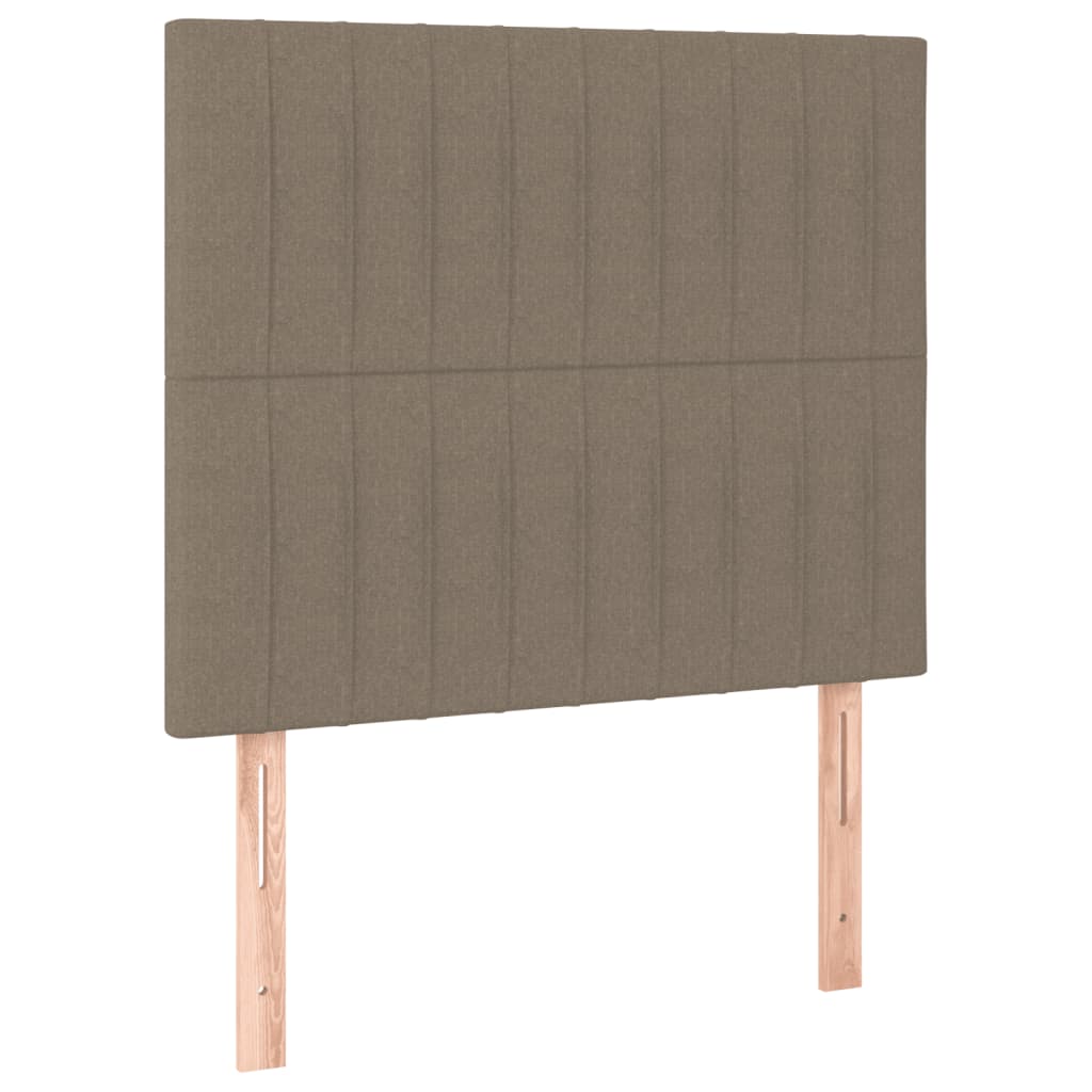 vidaXL Łóżko kontynentalne z materacem, taupe, tkanina, 100x200 cm
