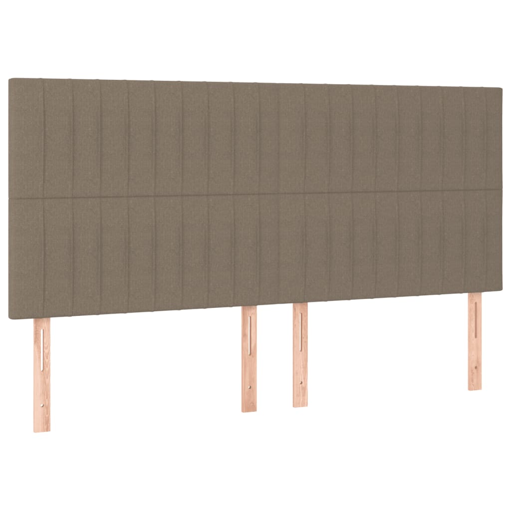 vidaXL Łóżko kontynentalne z materacem, taupe, tkanina, 160x200 cm