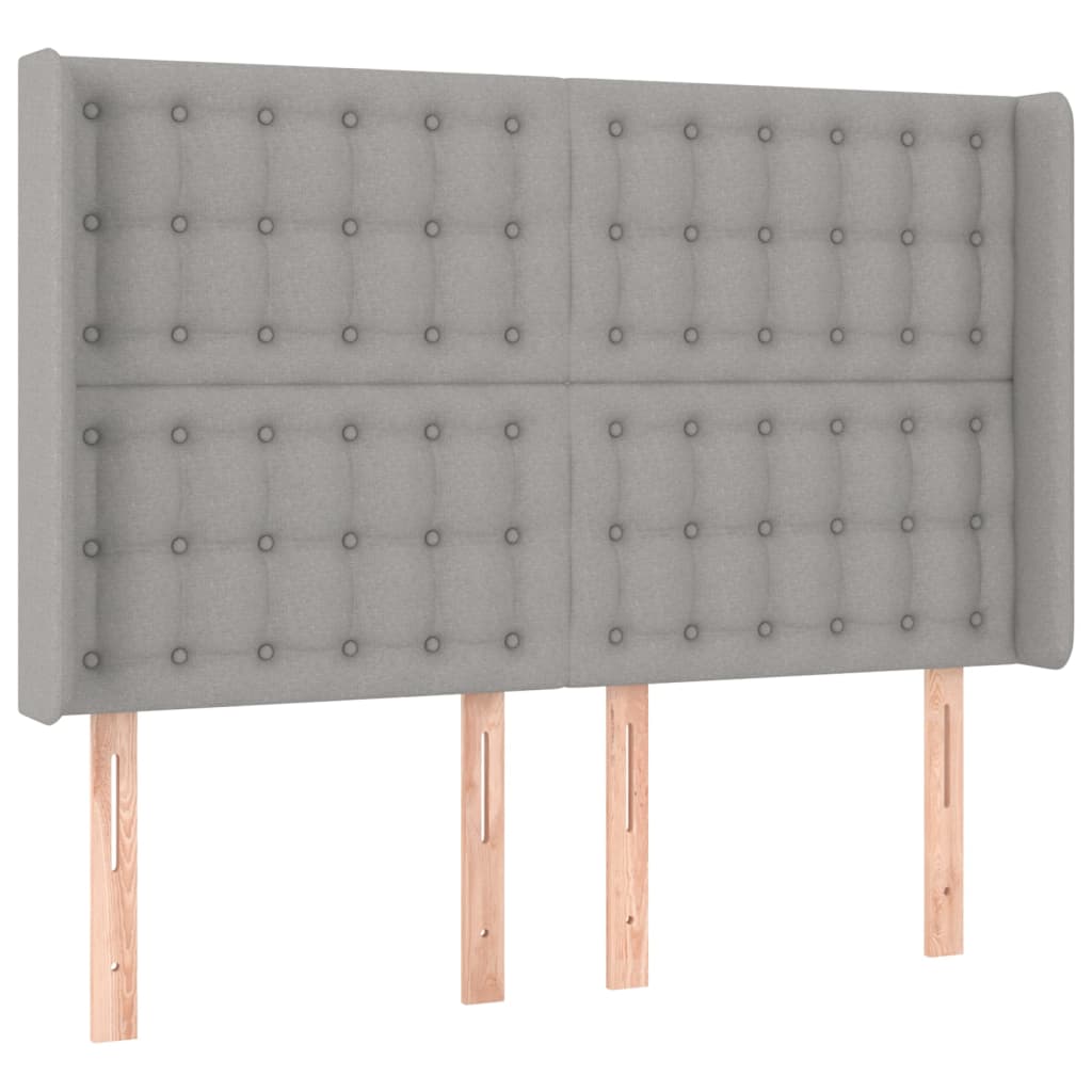 vidaXL Łóżko kontynentalne z materacem, jasnoszare 140x200 cm, tkanina