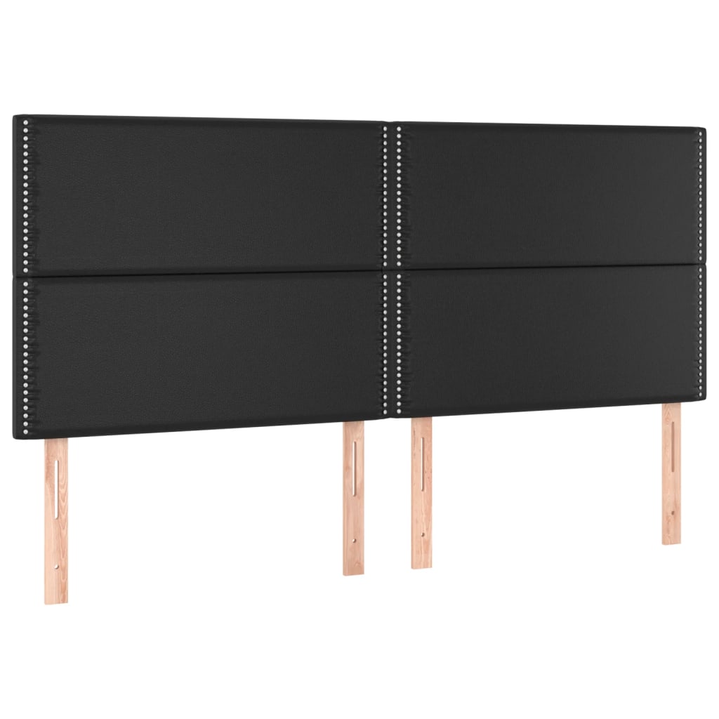 vidaXL Łóżko kontynentalne z materacem, czarne, ekoskóra 180x200 cm