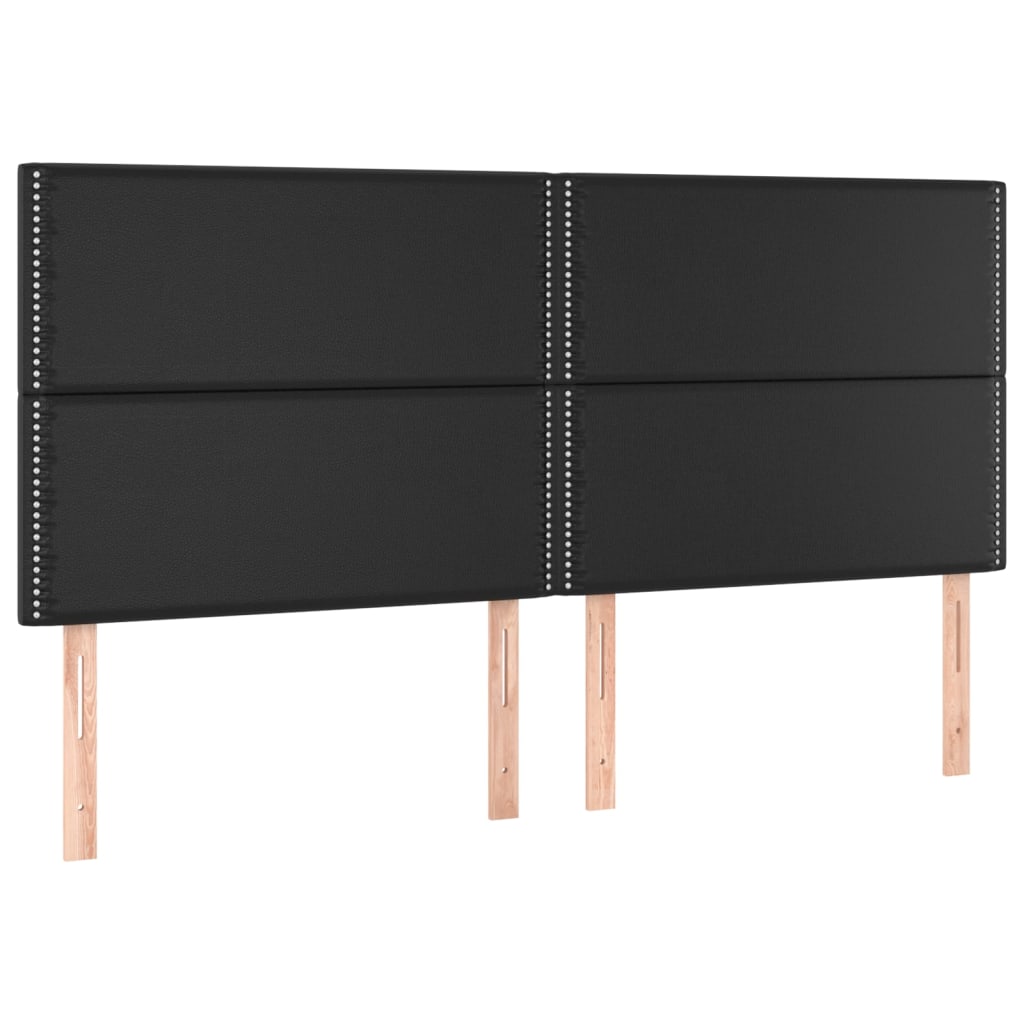 vidaXL Łóżko kontynentalne z materacem, czarne, ekoskóra 200x200 cm