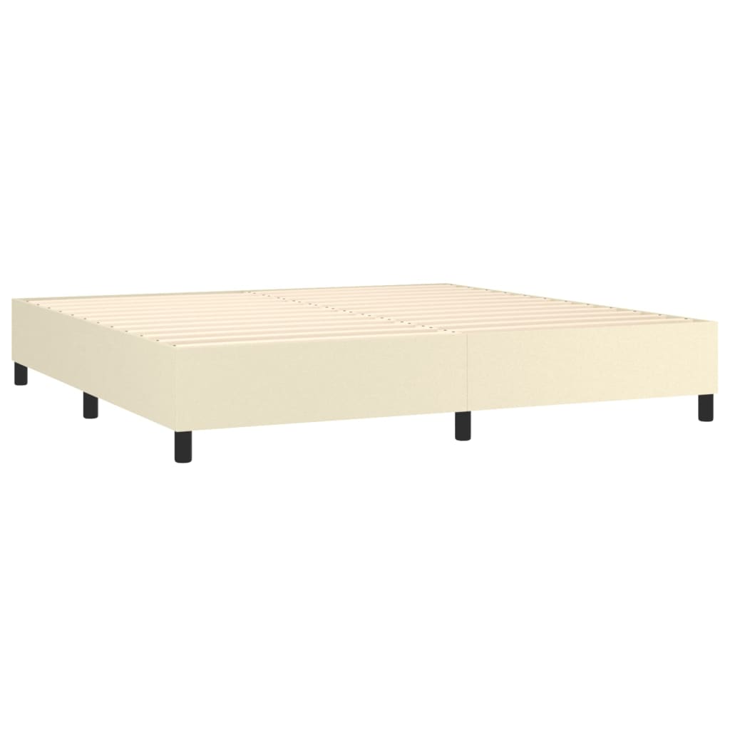 vidaXL Łóżko kontynentalne z materacem, kremowe, ekoskóra 200x200 cm