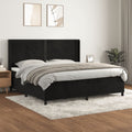 vidaXL Łóżko kontynentalne z materacem, czarne, aksamit 200x200 cm