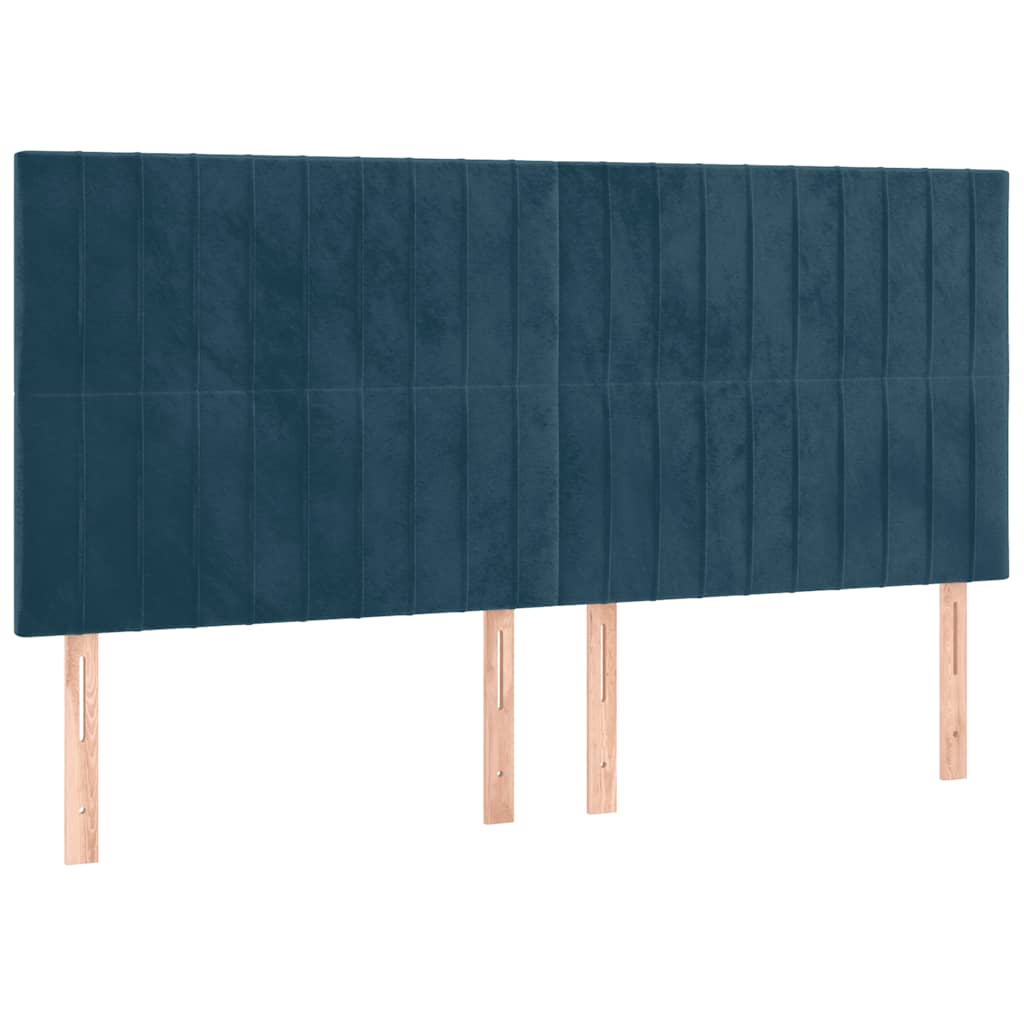 vidaXL Łóżko kontynentalne z materacem, ciemnoniebieskie, 160x200 cm