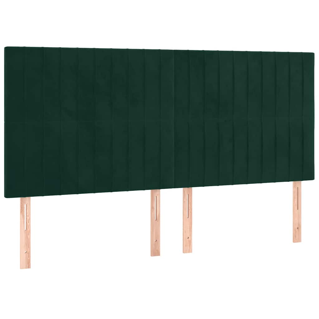vidaXL Łóżko kontynentalne z materacem, ciemnozielone, 180x200 cm