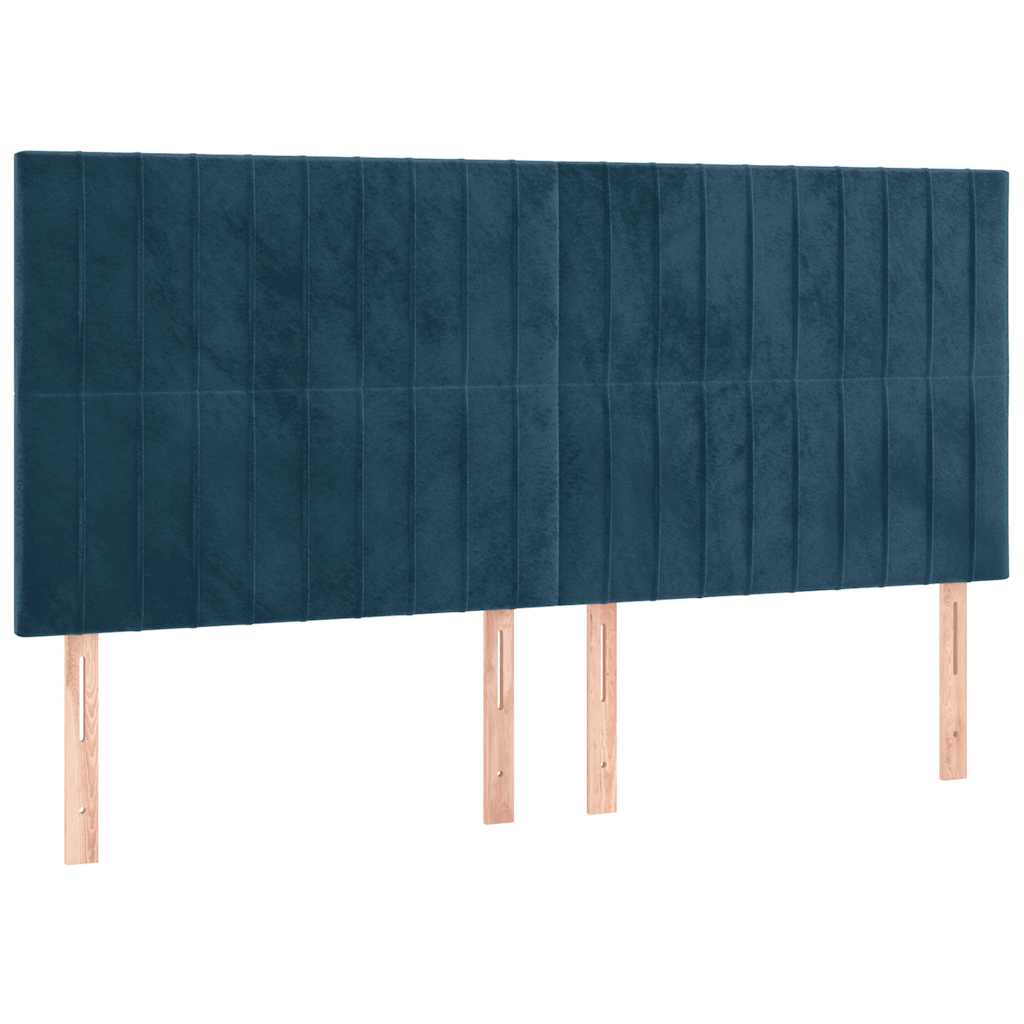 vidaXL Łóżko kontynentalne z materacem, ciemnoniebieskie, 180x200 cm