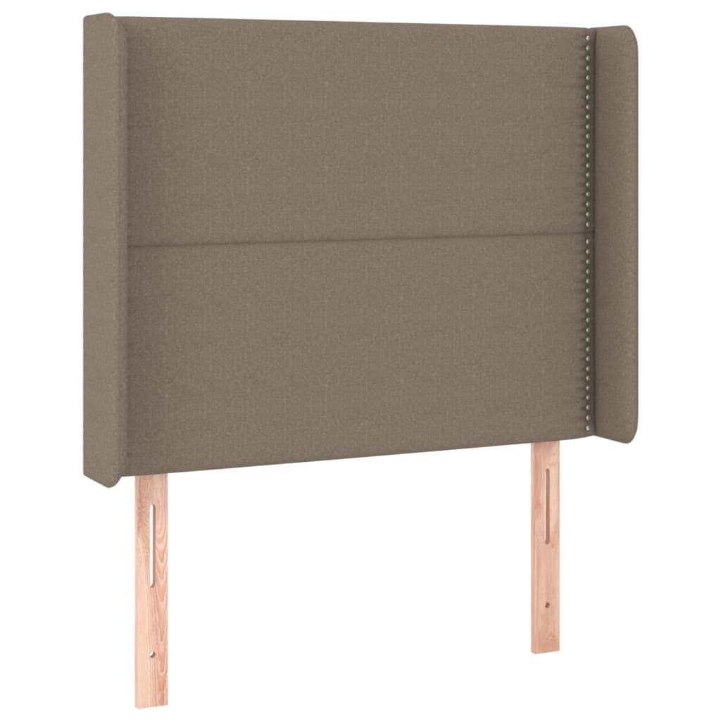 vidaXL Łóżko kontynentalne z materacem, taupe, 90x200 cm, tkanina