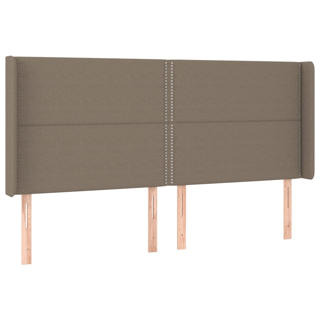 vidaXL Łóżko kontynentalne z materacem, taupe, 200 x 200 cm, tkanina