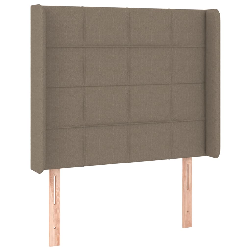 vidaXL Łóżko kontynentalne z materacem, taupe, 90x200 cm, tkanina