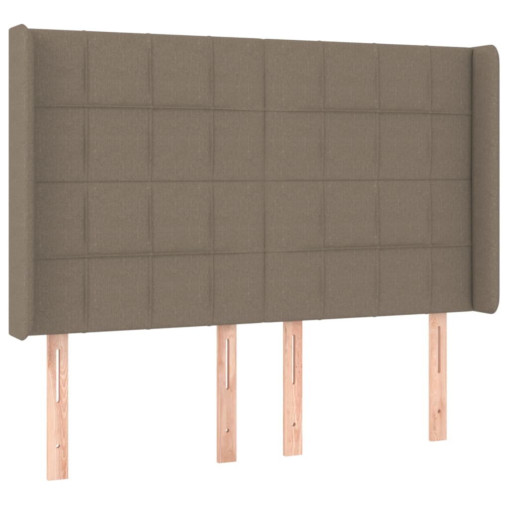 vidaXL Łóżko kontynentalne z materacem, taupe, 140x190 cm, tkanina