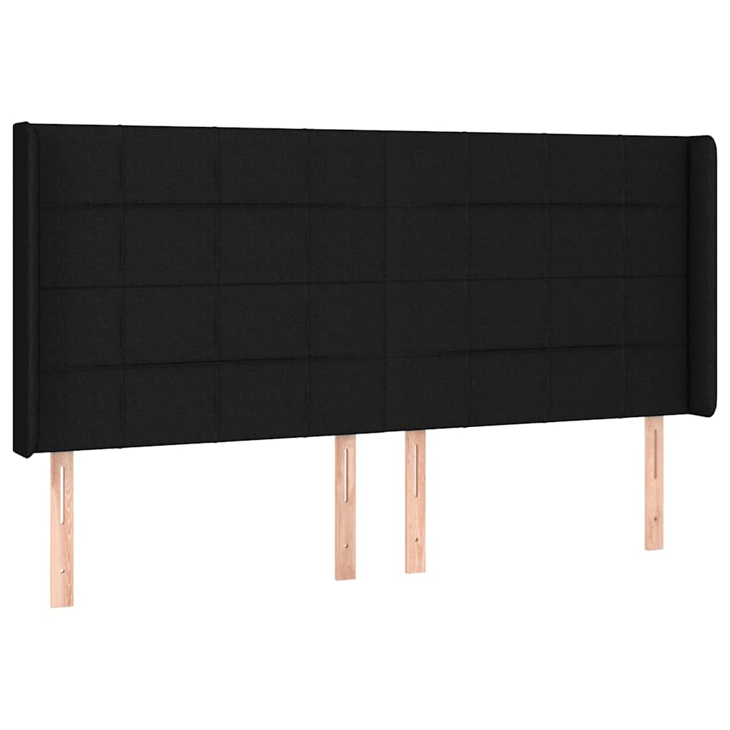 vidaXL Łóżko kontynentalne z materacem, czarne, 180 x 200 cm, tkanina