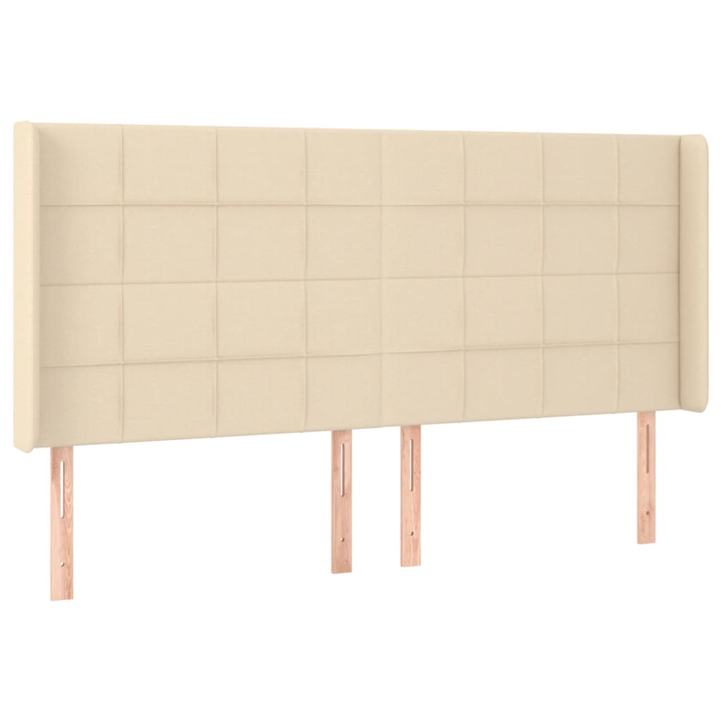 vidaXL Łóżko kontynentalne z materacem, kremowe, 180x200 cm, tkanina