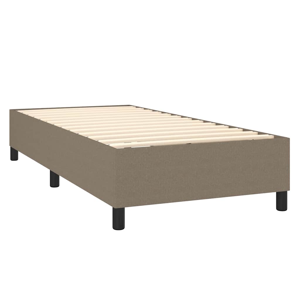vidaXL Łóżko kontynentalne z materacem, taupe, 90x190 cm, tkanina