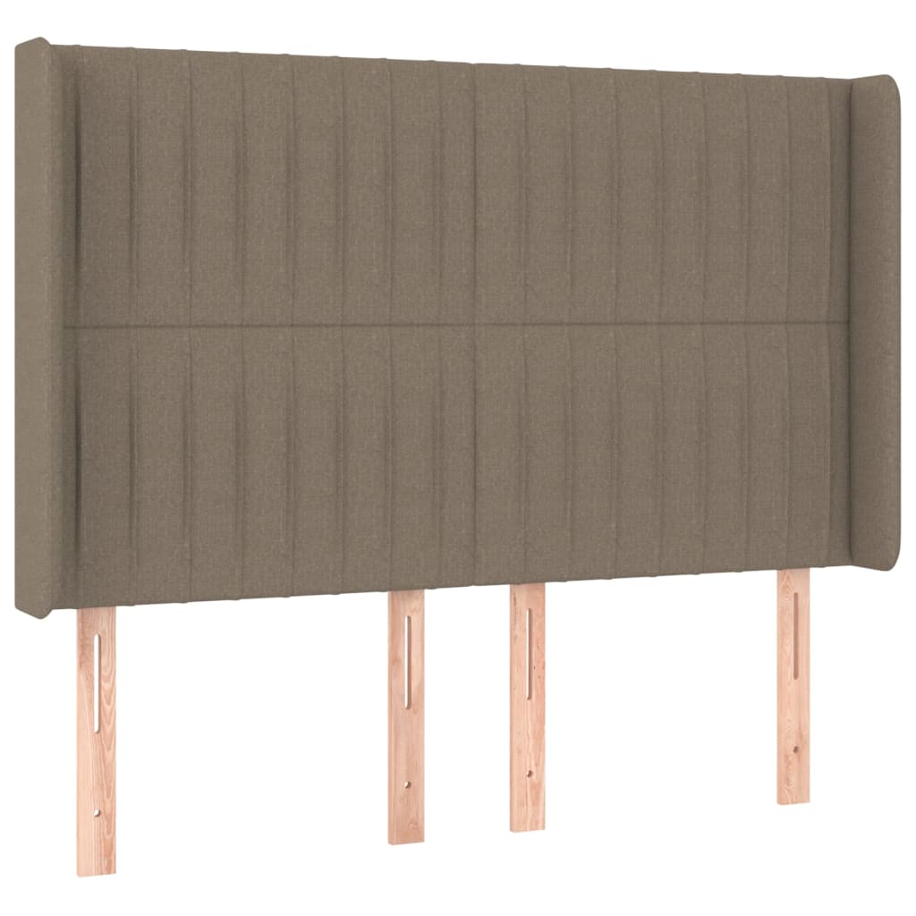 vidaXL Łóżko kontynentalne z materacem, taupe, 140x200 cm, tkanina