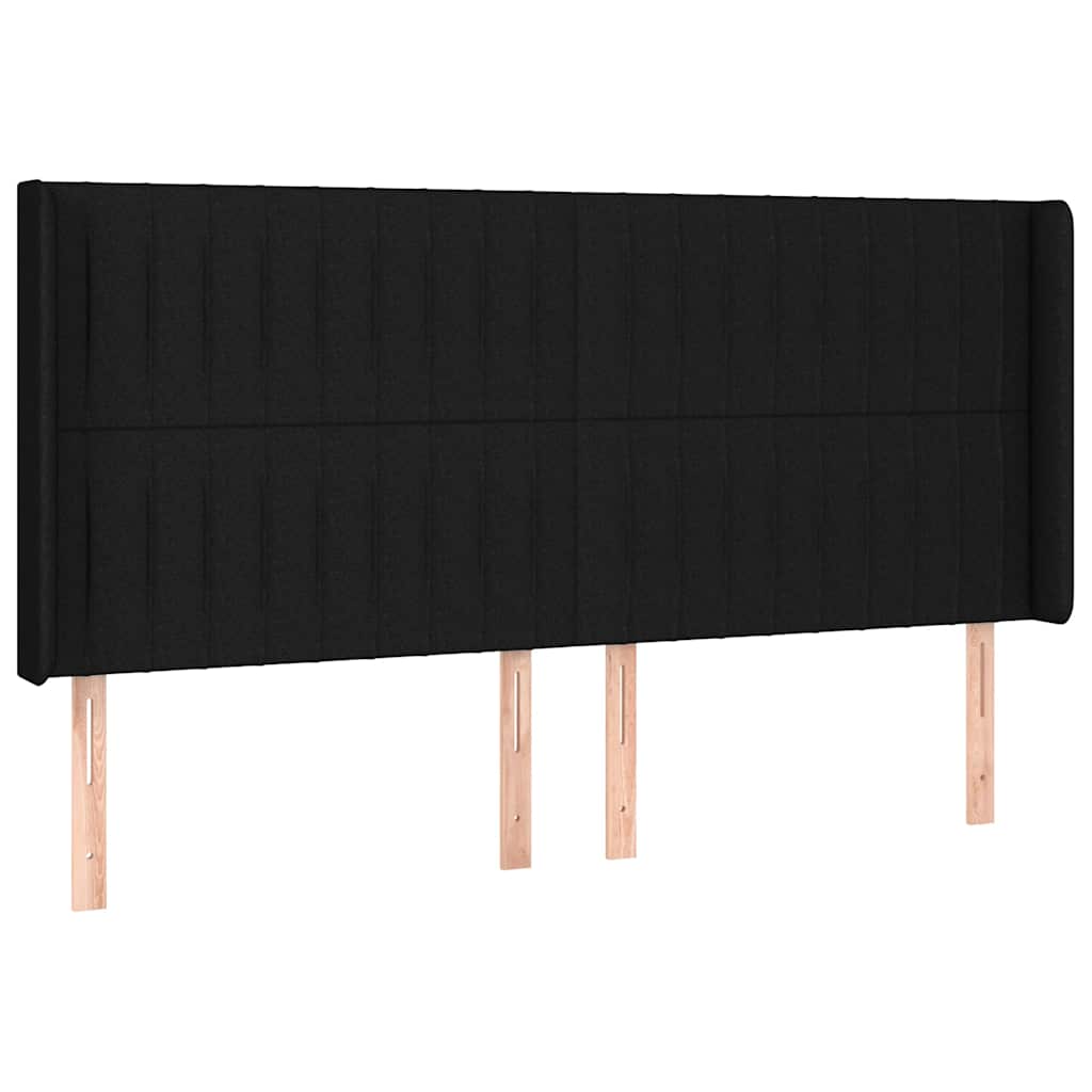 vidaXL Łóżko kontynentalne z materacem, czarne, 180 x 200 cm, tkanina