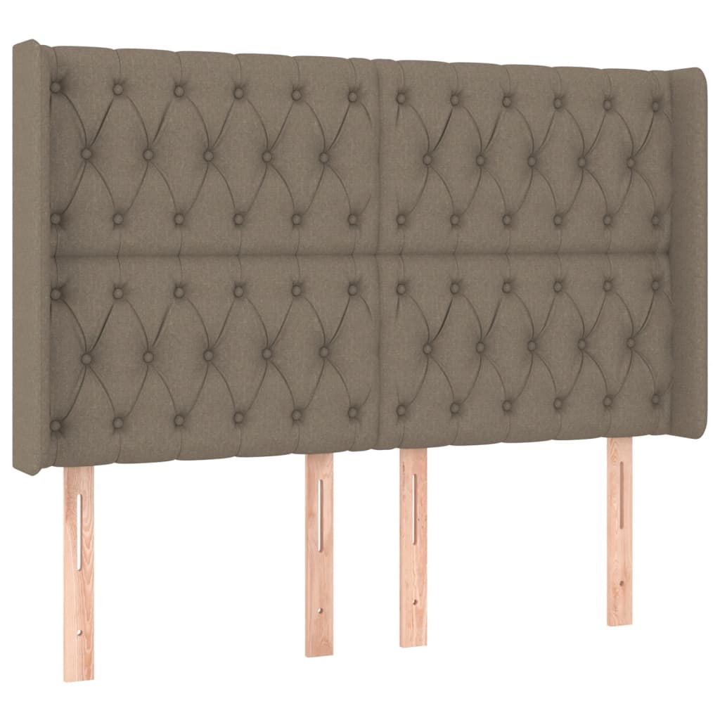 vidaXL Łóżko kontynentalne z materacem, taupe, 140x190 cm, tkanina