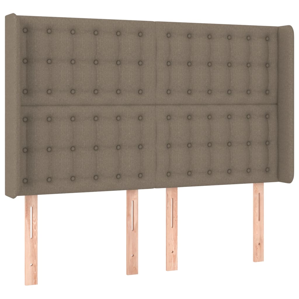 vidaXL Łóżko kontynentalne z materacem, taupe, 140x190 cm, tkanina