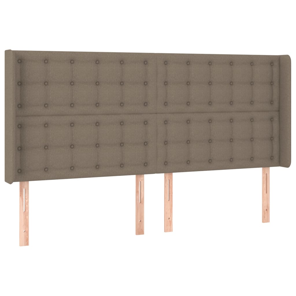 vidaXL Łóżko kontynentalne z materacem, taupe, 200 x 200 cm, tkanina