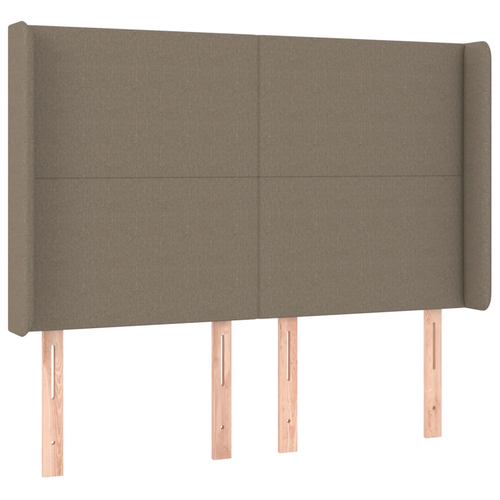 vidaXL Łóżko kontynentalne z materacem, taupe, 140x200 cm, tkanina