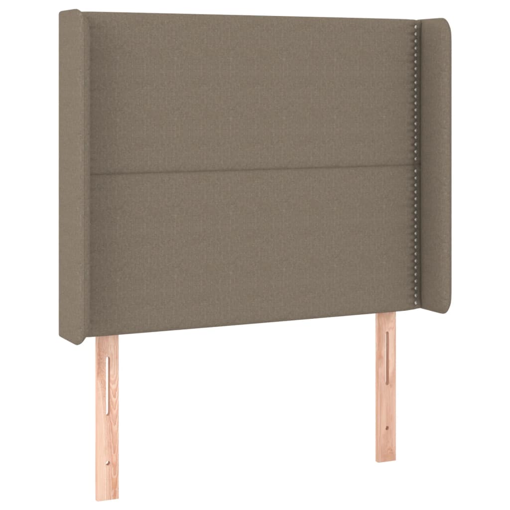 vidaXL Łóżko kontynentalne z materacem, taupe, 90x190 cm, tkanina