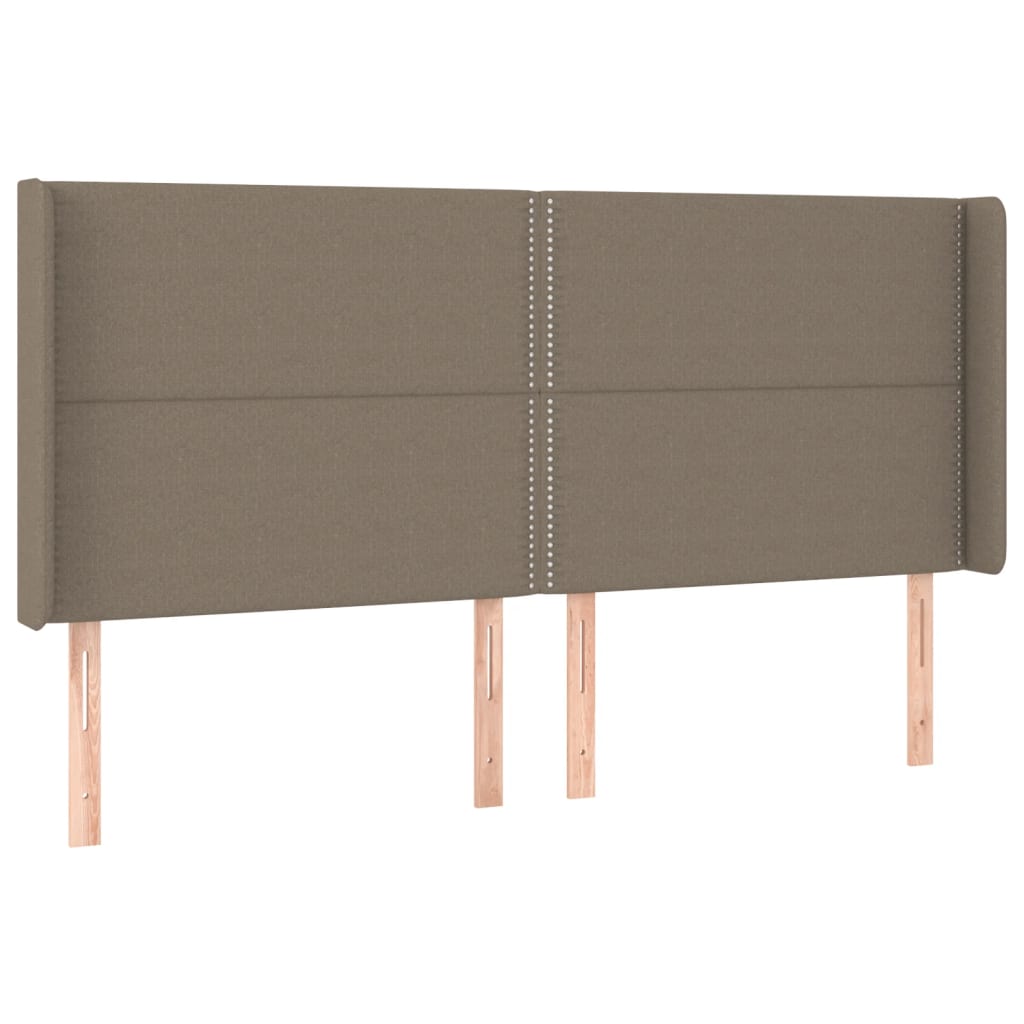 vidaXL Łóżko kontynentalne z materacem, taupe, 180 x 200 cm, tkanina