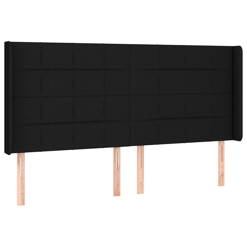 vidaXL Łóżko kontynentalne z materacem, czarne, 160x200 cm, tkanina