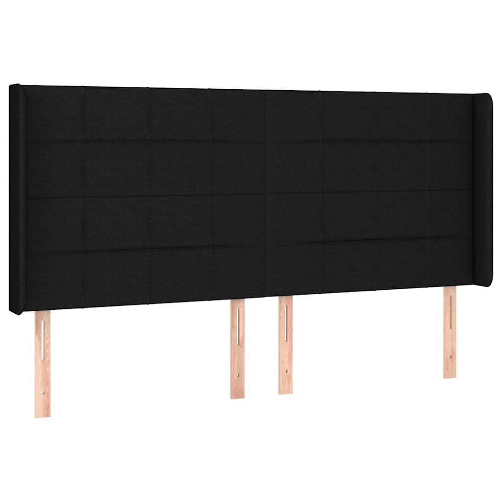 vidaXL Łóżko kontynentalne z materacem, czarne, 180 x 200 cm, tkanina