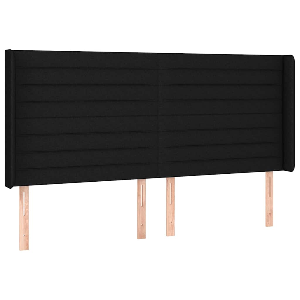 vidaXL Łóżko kontynentalne z materacem, czarne, 200 x 200 cm, tkanina