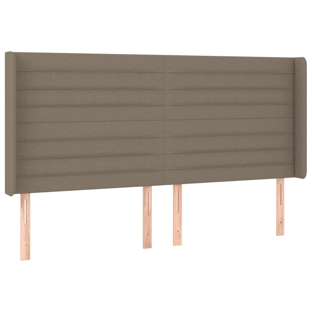 vidaXL Łóżko kontynentalne z materacem, taupe, 200 x 200 cm, tkanina