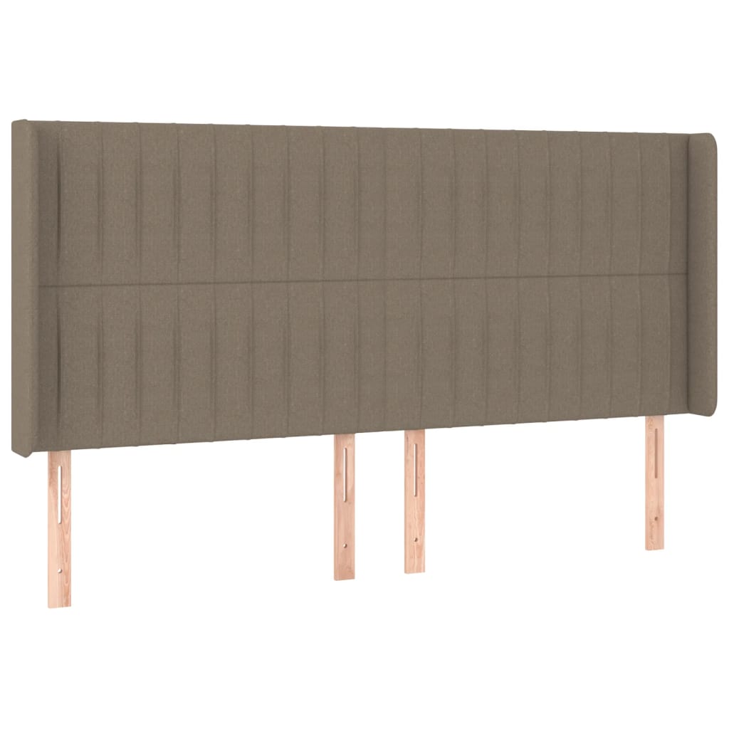 vidaXL Łóżko kontynentalne z materacem, taupe, 160x200 cm, tkanina