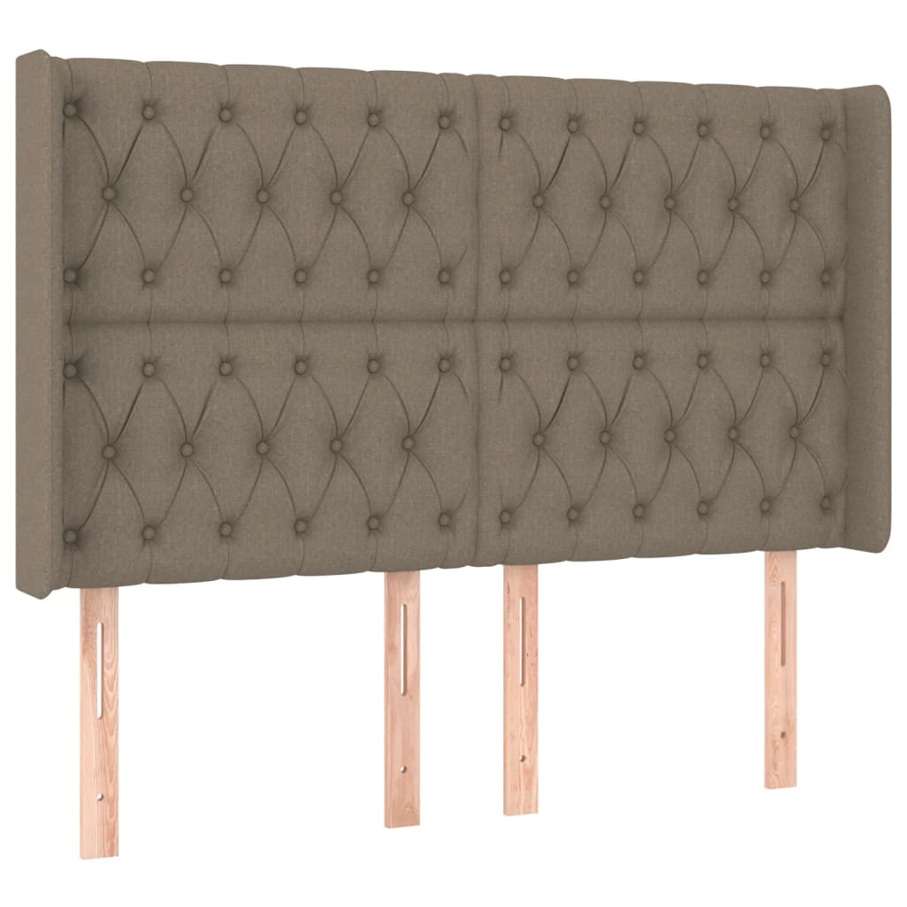 vidaXL Łóżko kontynentalne z materacem, taupe, 160x200 cm, tkanina