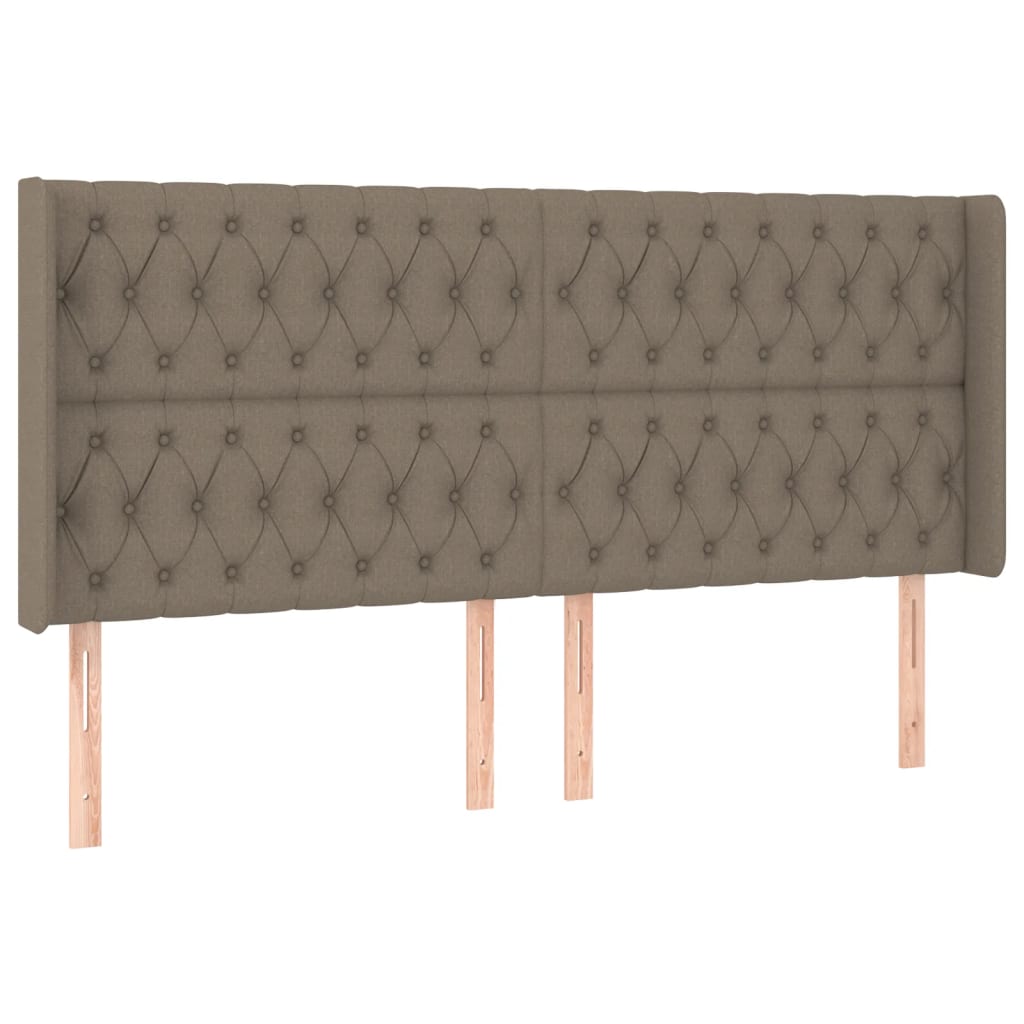 vidaXL Łóżko kontynentalne z materacem, taupe, 180 x 200 cm, tkanina