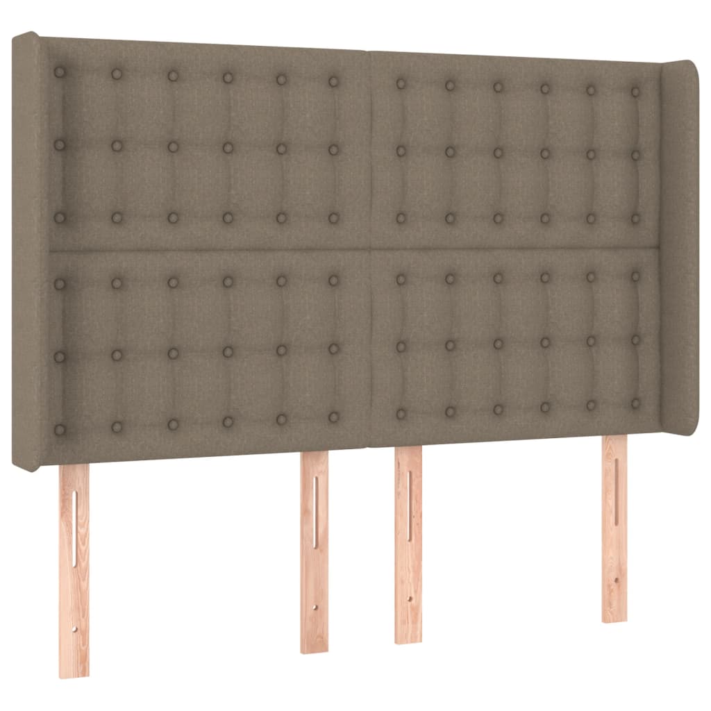 vidaXL Łóżko kontynentalne z materacem, taupe, 140x200 cm, tkanina