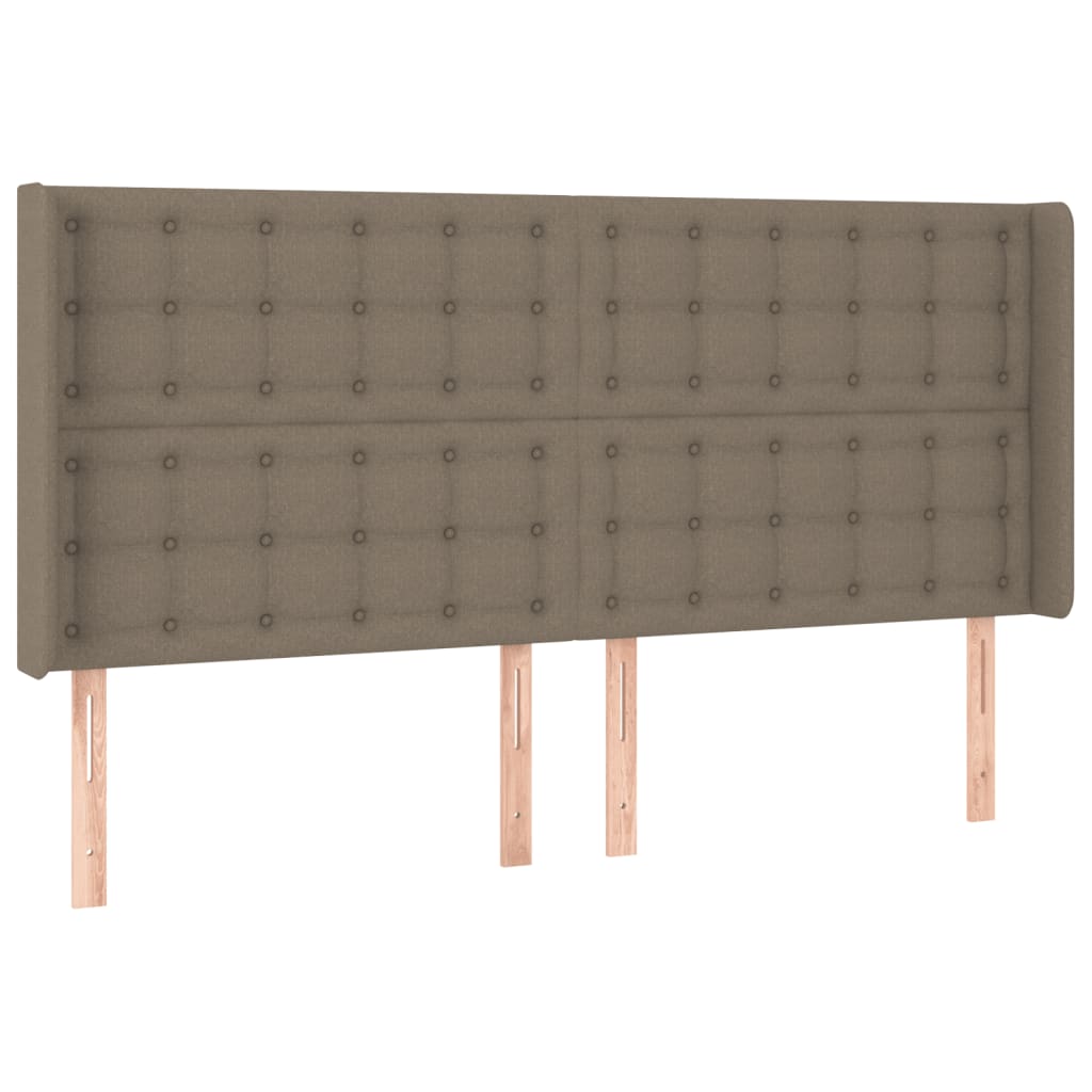 vidaXL Łóżko kontynentalne z materacem, taupe, 180 x 200 cm, tkanina