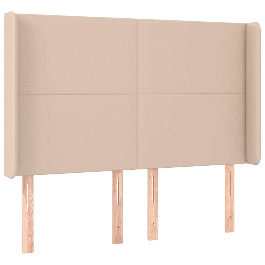 vidaXL Łóżko kontynentalne, materac i LED cappuccino 140x190 cm
