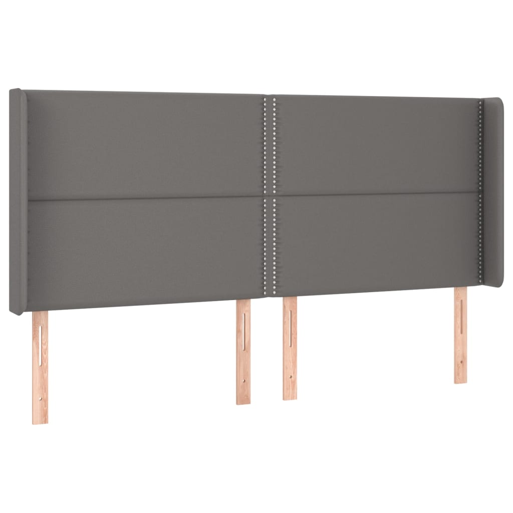 vidaXL Łóżko kontynentalne z materacem i LED, szara ekoskóra 180x200cm