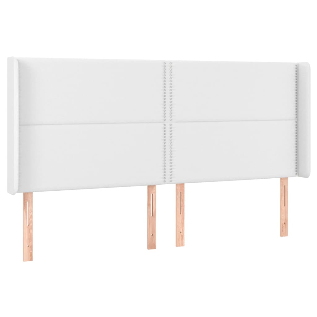vidaXL Łóżko kontynentalne z materacem i LED, biała ekoskóra 200x200cm