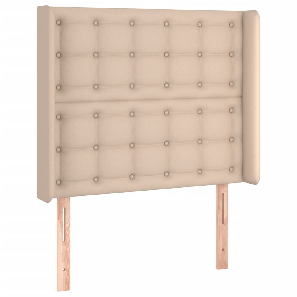 vidaXL Łóżko kontynentalne, materac i LED cappuccino 100x200 cm