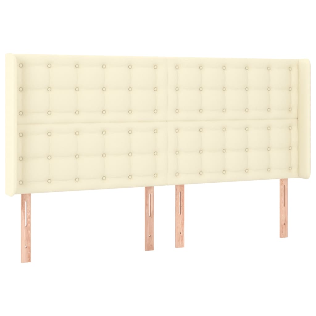 vidaXL Łóżko kontynentalne z LED, materac, kremowe, ekoskóra 180x200cm