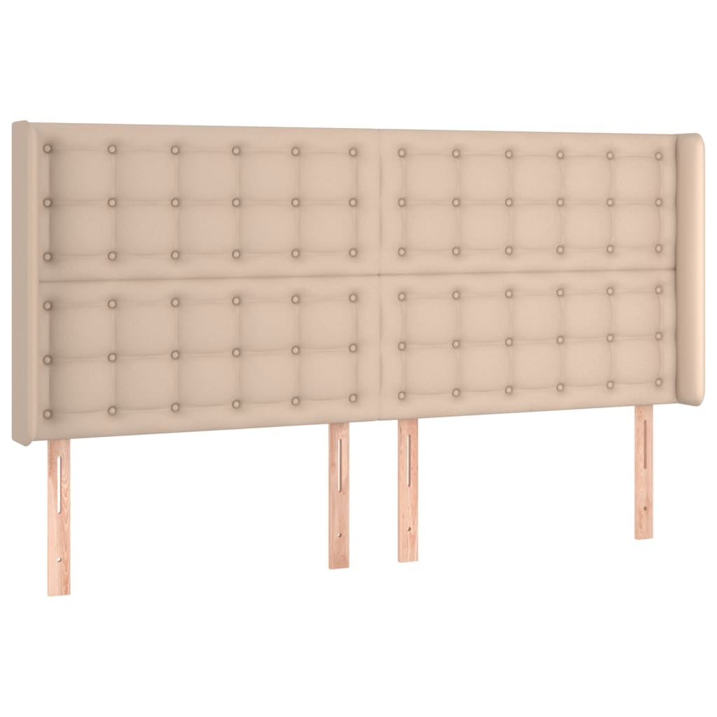 vidaXL Łóżko kontynentalne, materac i LED cappuccino 180x200 cm