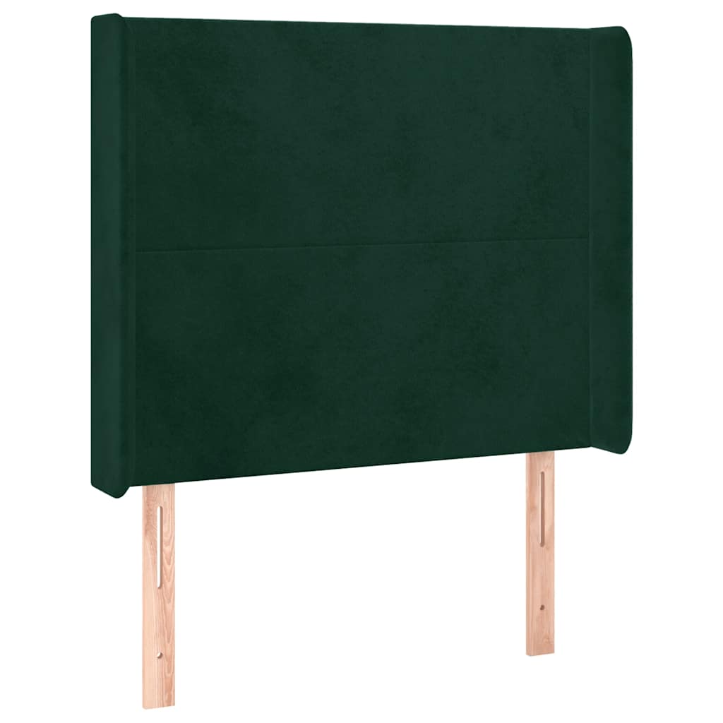 vidaXL Łóżko kontynentalne z materacem i LED zielony aksamit 80x200 cm