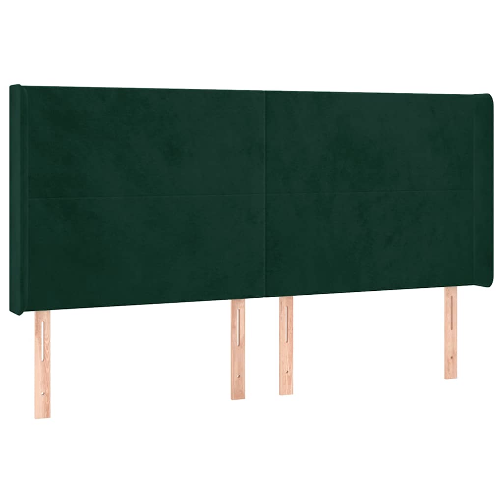 vidaXL Łóżko kontynentalne z materacem i LED zielony aksamit 180x200cm