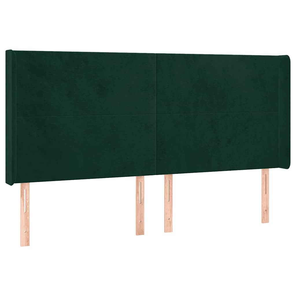 vidaXL Łóżko kontynentalne z materacem i LED zielony aksamit 200x200cm