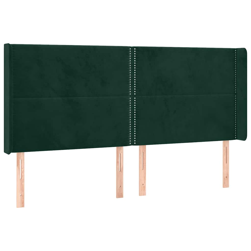 vidaXL Łóżko kontynentalne z materacem i LED zielony aksamit 200x200cm