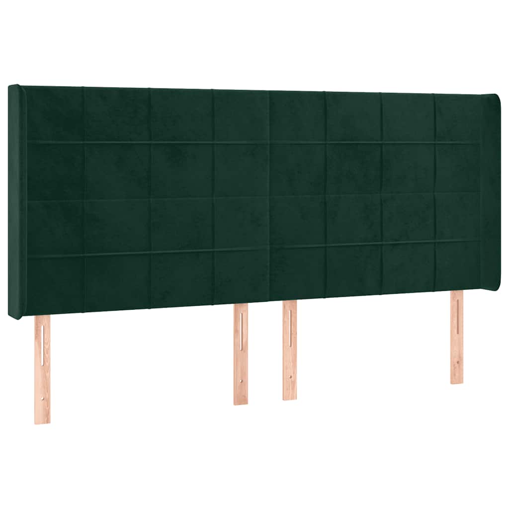 vidaXL Łóżko kontynentalne z materacem i LED zielony aksamit 180x200cm
