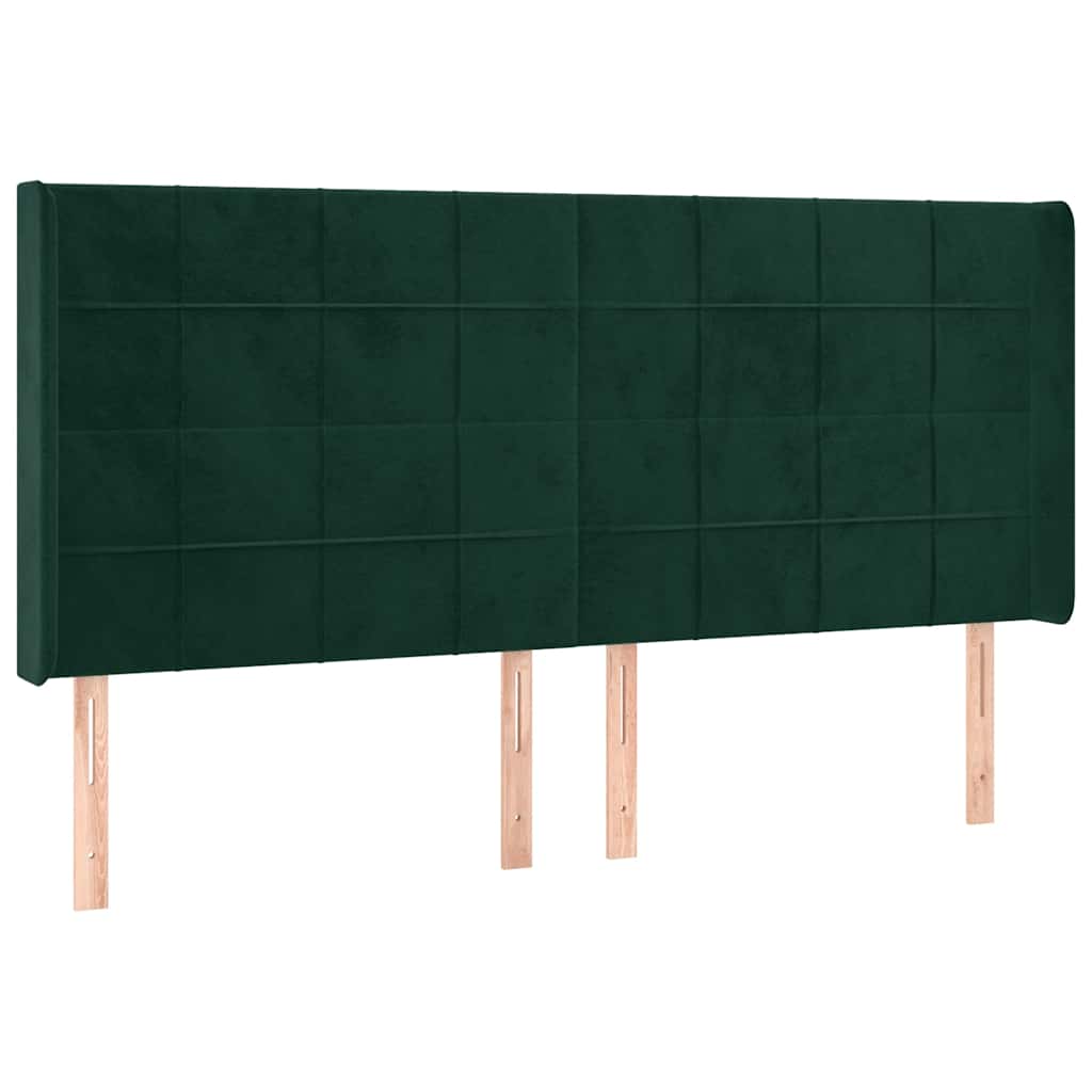 vidaXL Łóżko kontynentalne z materacem i LED zielony aksamit 200x200cm