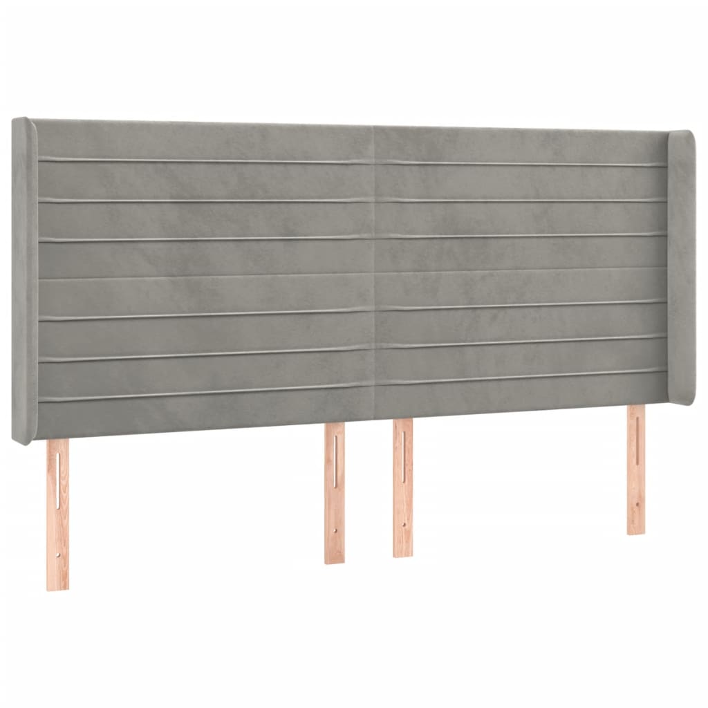vidaXL Łóżko kontynentalne z materacem i LED, szare 200x200cm, aksamit