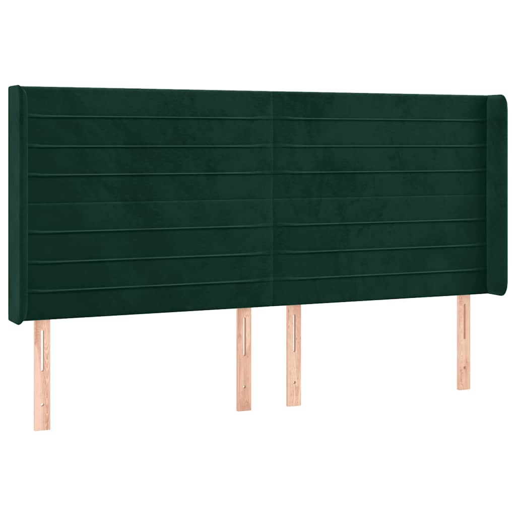 vidaXL Łóżko kontynentalne z materacem i LED zielony aksamit 200x200cm