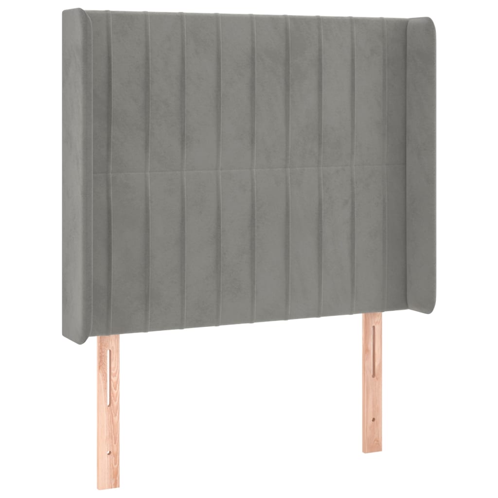 vidaXL Łóżko kontynentalne z materacem i LED, szare 80x200 cm, aksamit