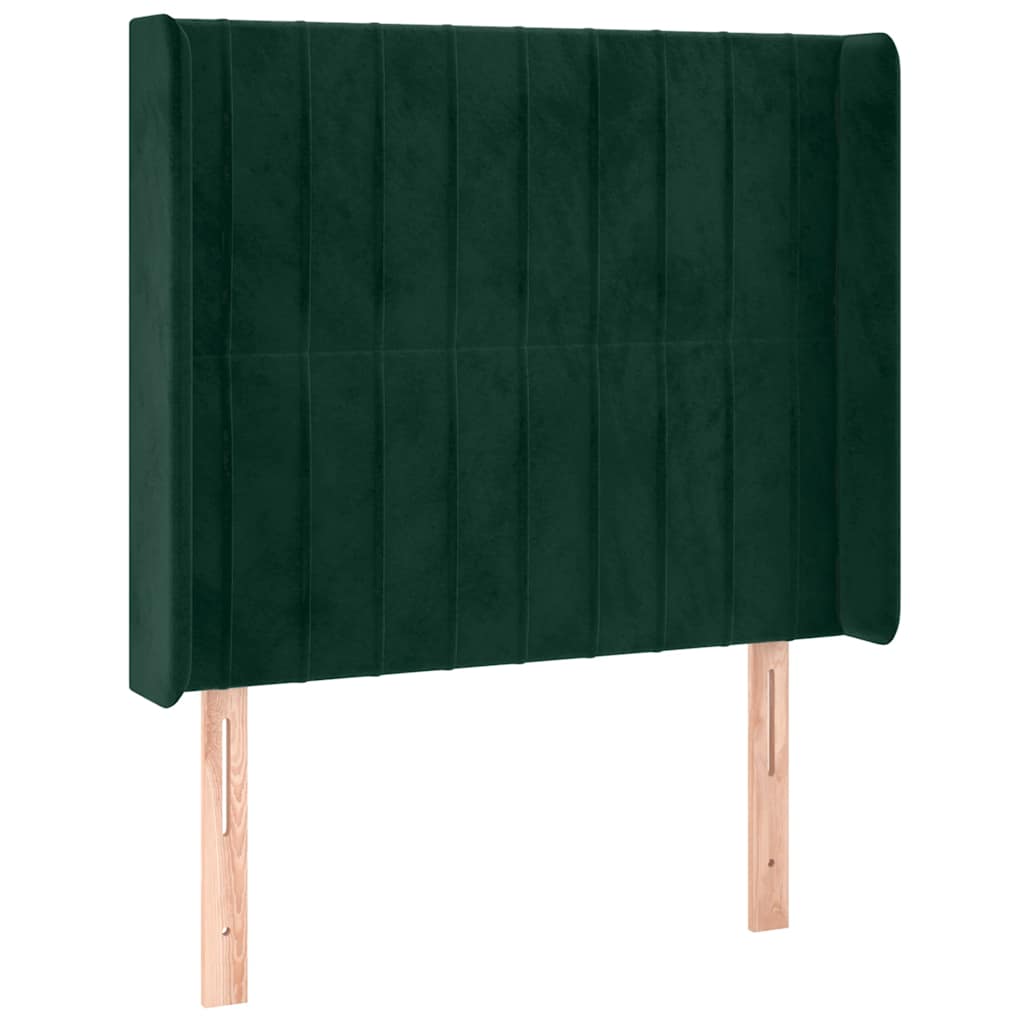 vidaXL Łóżko kontynentalne z materacem i LED zielony aksamit 80x200 cm